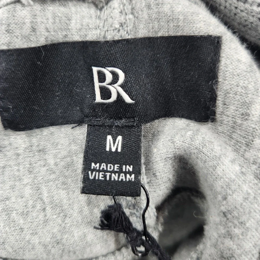 Banana Republic‎ French Rib Hoodie Mens Medium Light Grey Pullover 815018-01-1